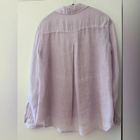 NEW Bella Dahl Linen Pocket Button Down, Lavender, Size M - Picture 8 of 8